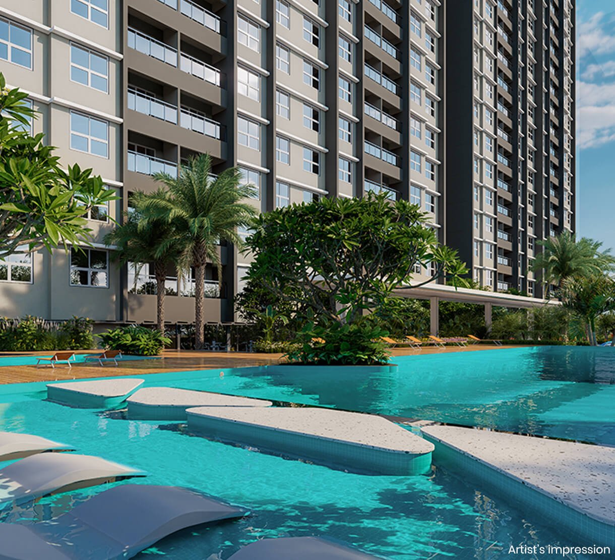Lounge pool at Life Republic Hinjewadi